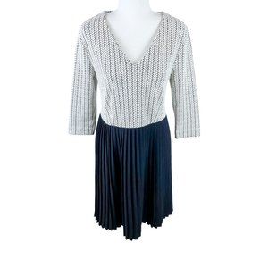Ganni Anthropologie 330 Jacquard Jersey Pleated Dress sz M